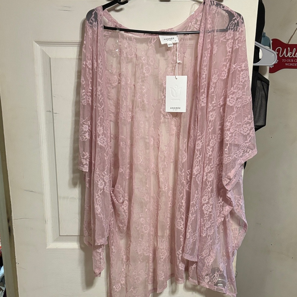Andree Soft Pink Lace Cardigan